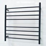 Radiant Round Bar Heated Towel Rails Matte Black Finish 8 Bar 750x750mm-BRTR06 - Ideal Bathroom CentreBRTR06