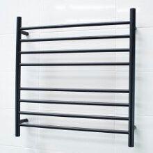 Radiant Round Bar Heated Towel Rails Matte Black Finish 8 Bar 750x750mm-BRTR06 - Ideal Bathroom CentreBRTR06