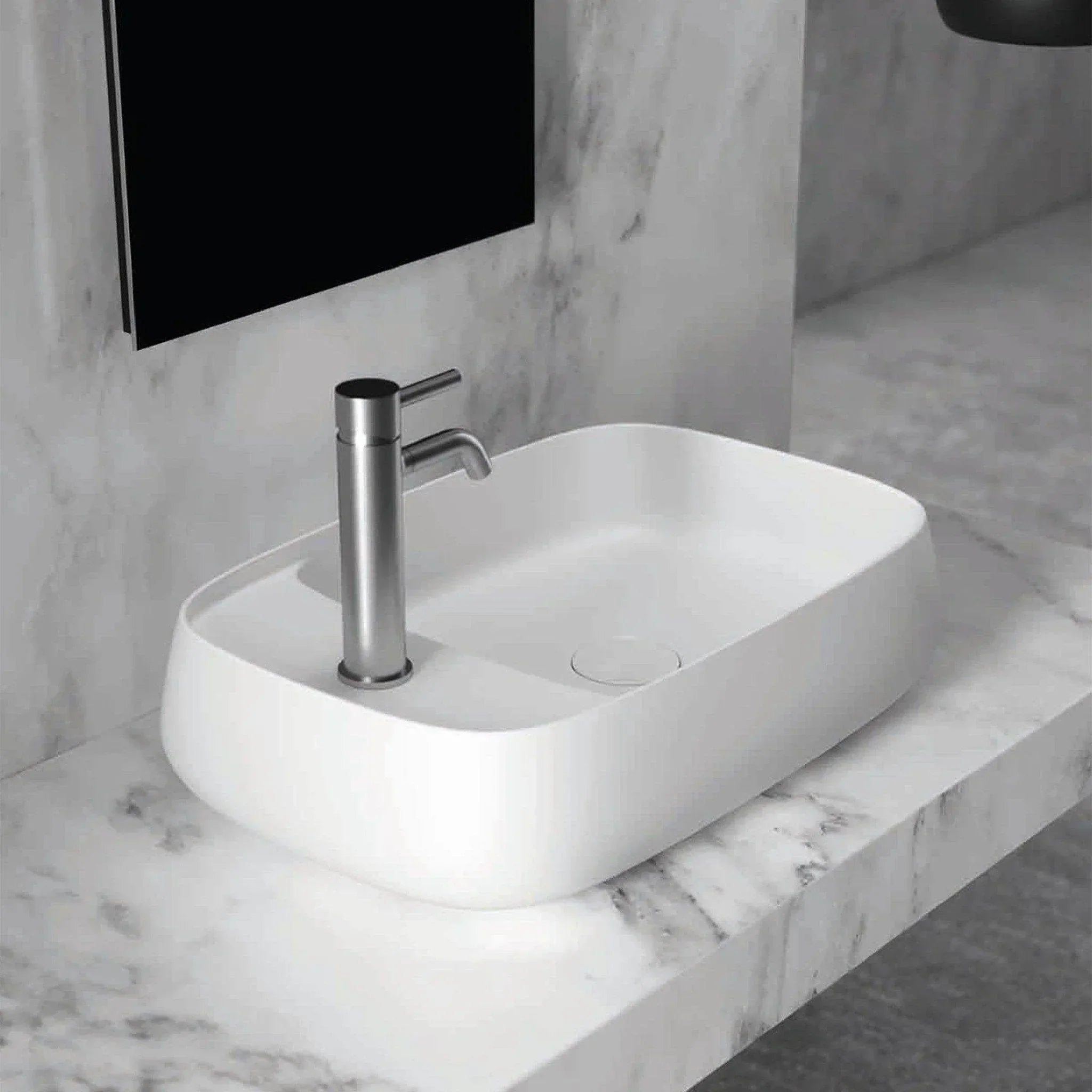 Studio Bagno NUR 60X Plan 600mm Basin - Ideal Bathroom CentreNUR60XSMWMatte White