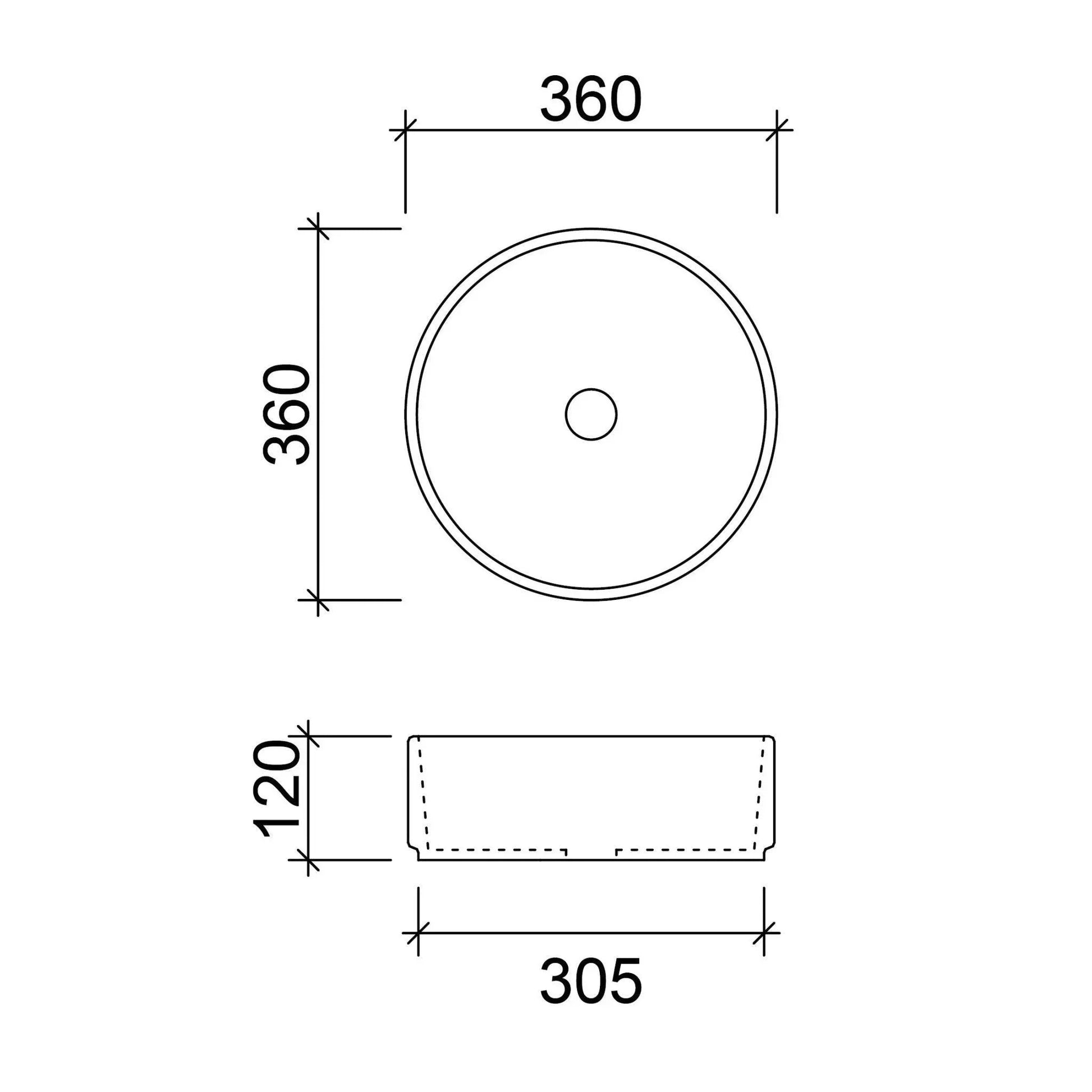 Timberline Allure Above Counter Basin - Ideal Bathroom CentreALL-BS-360-GW-SGloss White