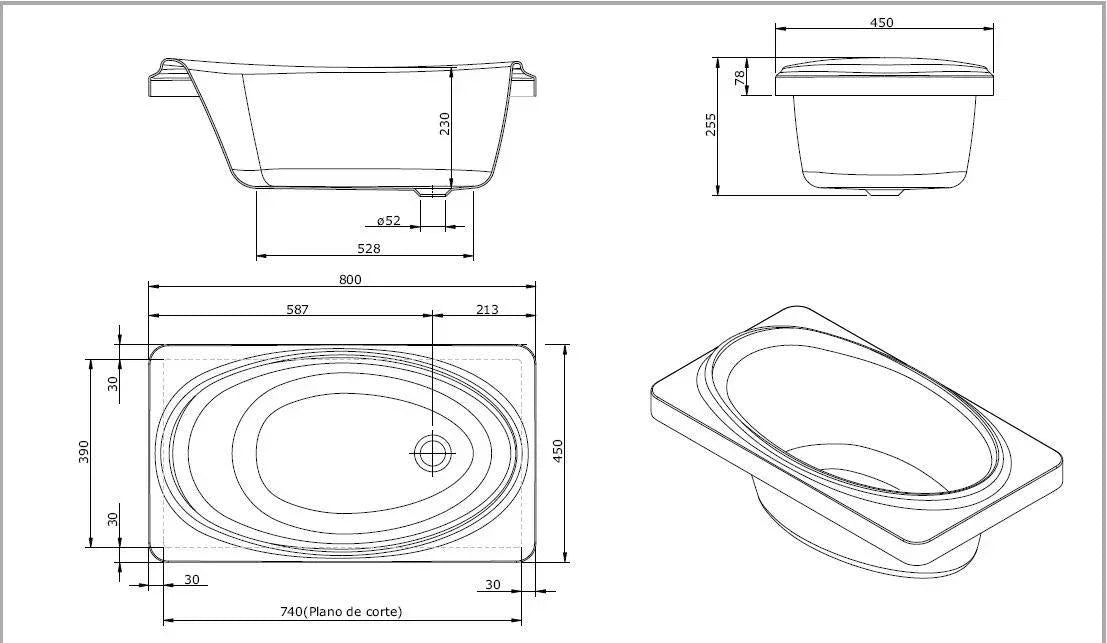 Turner Hastings Baby Bath 800x450mm - Ideal Bathroom Centre806600