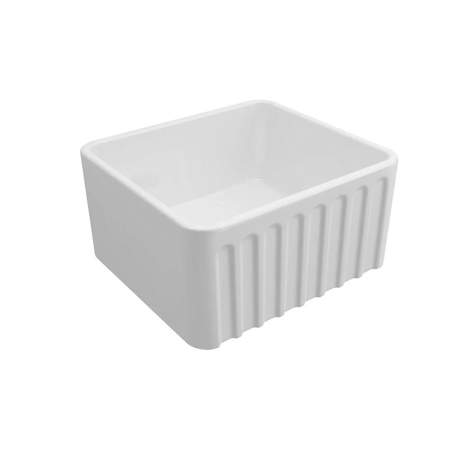 Turner Hastings Novi 50 x 46 Fine Fireclay Butler Sink - Ideal Bathroom CentreNO50FS-RNovi Ribbed FrontNo Grid