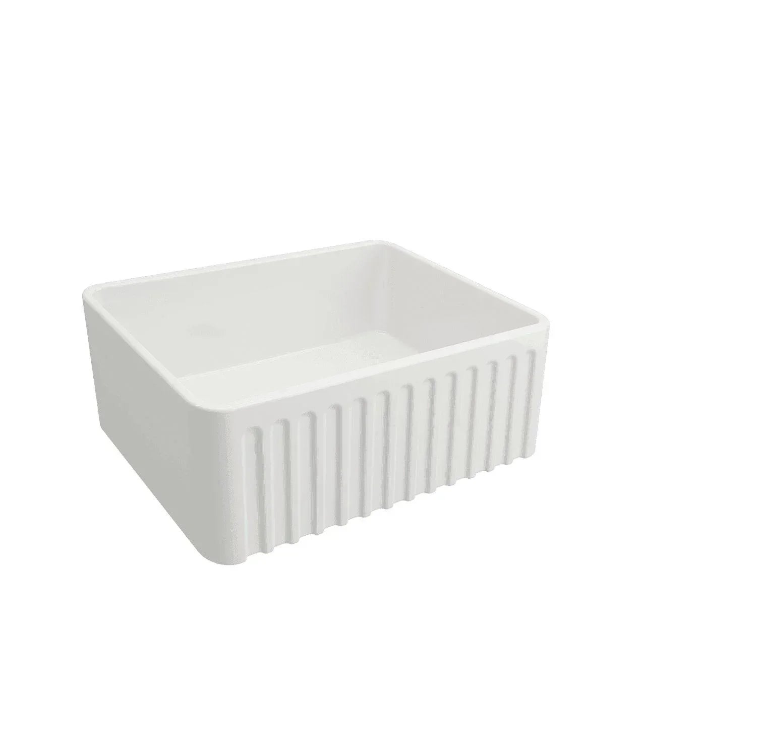 Turner Hastings Novi 60 x 46 Fine Fireclay Butler Sink - Ideal Bathroom CentreNO60FS-RNovi Ribbed FrontNo Grid