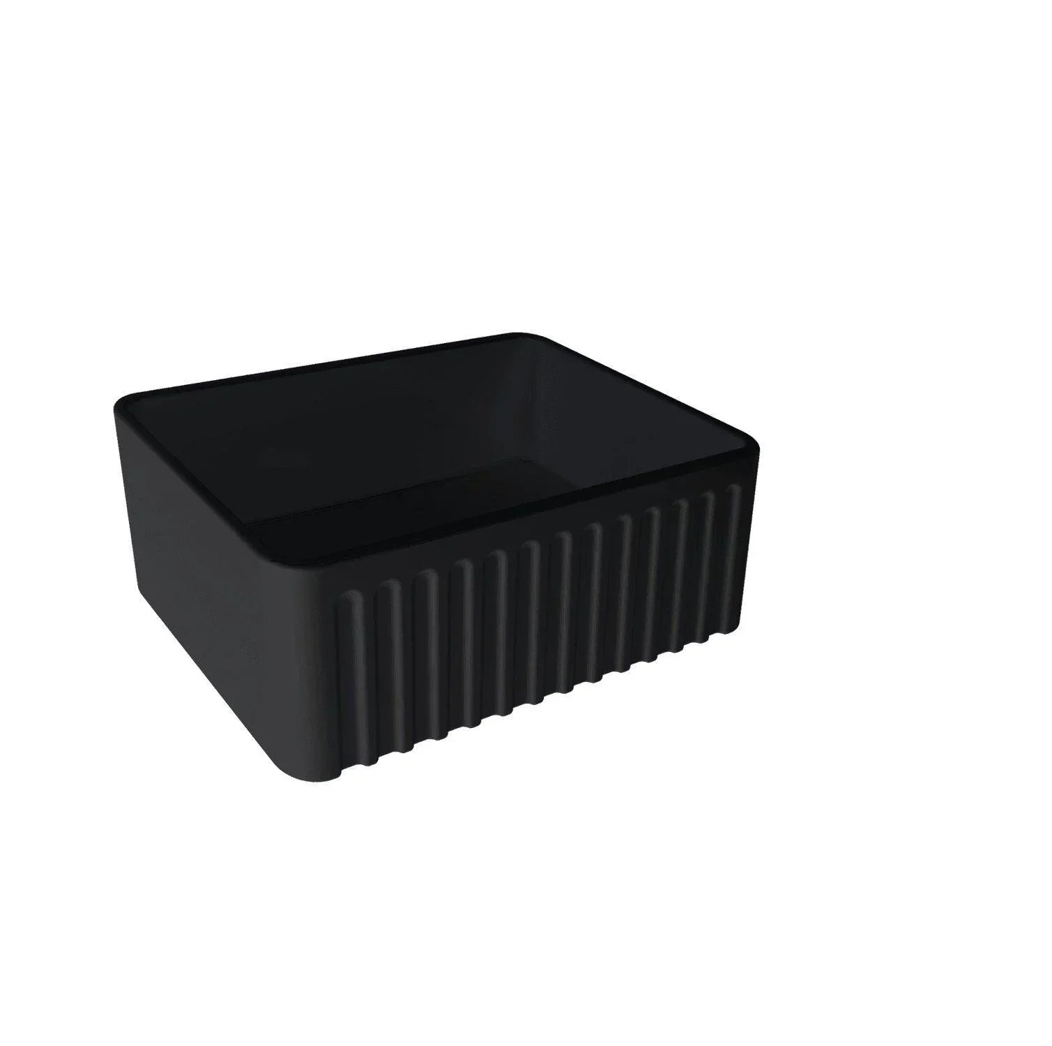 Turner Hastings Novi 60 x 46 Fine Fireclay Matte Black Butler Sink - Ideal Bathroom CentreNO60FS-R-MBNovi Ribbed FrontNo Grid