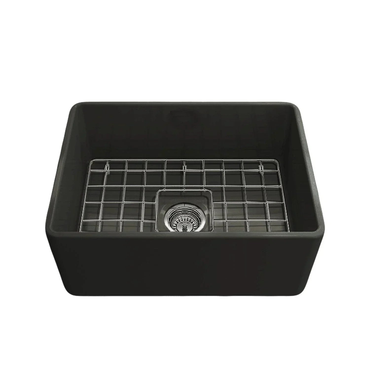 Turner Hastings Novi 60 x 46 Fine Fireclay Matte Black Butler Sink - Ideal Bathroom CentreNO60FS-MB+NO60SSGNovi Flat FrontNovi 50 x 46 Stainless Steel Grid