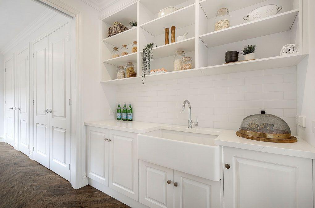 Turner Hastings Novi 75 x 46 Fine Fireclay Butler Sink- Gloss White - Ideal Bathroom CentreNO75FSRibbed Front