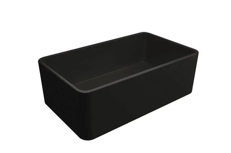 Turner Hastings Novi 75 x 46 Fine Fireclay Matte Black Butler Sink - Ideal Bathroom CentreNO75FS-MBNovi Flat Front